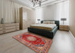 Machine Washable Traditional Orange Salmon Pink Rug in a Bedroom, wshtr2815