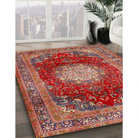 Traditional Orange Salmon Pink Medallion Rug, tr2815