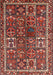 Machine Washable Traditional Dark Almond Brown Rug, wshtr2817