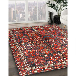 Traditional Dark Almond Brown Persian Rug in Family Room, tr2817