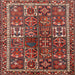 Square Traditional Dark Almond Brown Persian Rug, tr2817