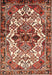 Machine Washable Traditional Saffron Red Rug, wshtr2818