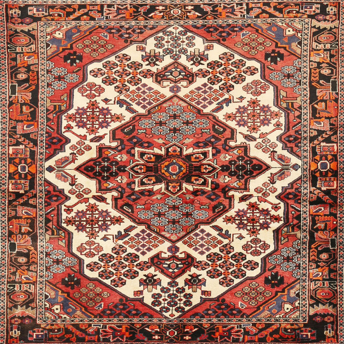 Round Machine Washable Traditional Saffron Red Rug, wshtr2818