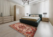 Traditional Saffron Red Persian Rug in a Bedroom, tr2818