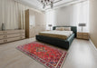 Machine Washable Traditional Red Rug in a Bedroom, wshtr2819