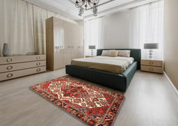 Traditional Red Persian Rug in a Bedroom, tr2820