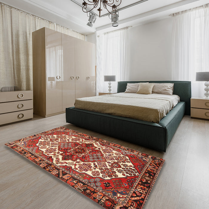 Traditional Red Persian Rug in a Bedroom, tr2820