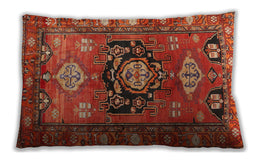 Traditional Classic Rectangular Red Lumbar Throw Pillow, 13 inch by 19 inch, lbtr2821