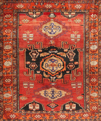 Machine Washable Traditional Red Rug, wshtr2821