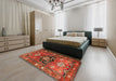 Machine Washable Traditional Red Rug in a Bedroom, wshtr2821