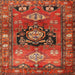 Round Machine Washable Traditional Red Rug, wshtr2821