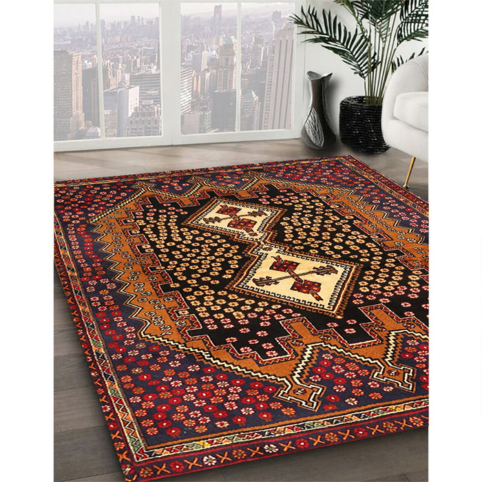 Machine Washable Traditional Deep Red Rug in a Family Room, wshtr2822