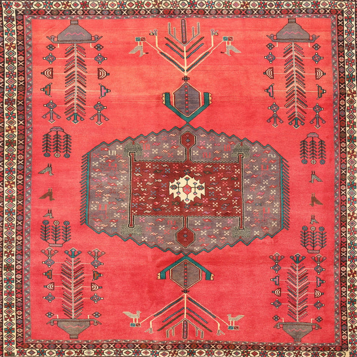 Square Traditional Rust Pink Persian Rug, tr2823
