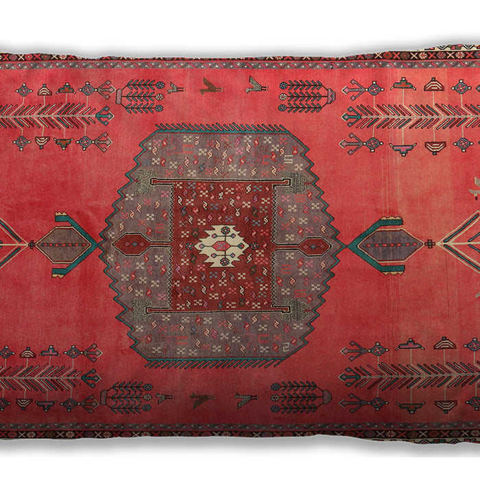 Traditional Classic Rectangular Rust Pink Lumbar Throw Pillow, 13 inch by 19 inch, lbtr2823