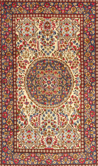 Machine Washable Traditional Sand Brown Rug, wshtr2824