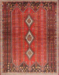 Machine Washable Traditional Rust Pink Rug, wshtr2825