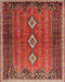 Machine Washable Traditional Rust Pink Rug, wshtr2825