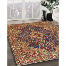 Traditional Brown Red Persian Rug in Family Room, tr2827