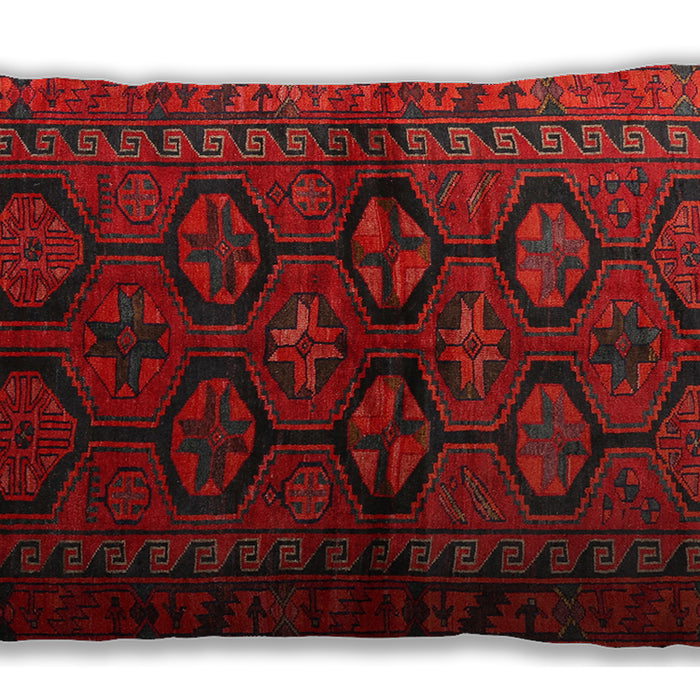 Traditional Classic Rectangular Red Lumbar Throw Pillow, 13 inch by 19 inch, lbtr2829