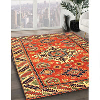 Traditional Gold Geometric Rug, tr282