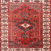 Round Machine Washable Traditional Red Rug, wshtr2830