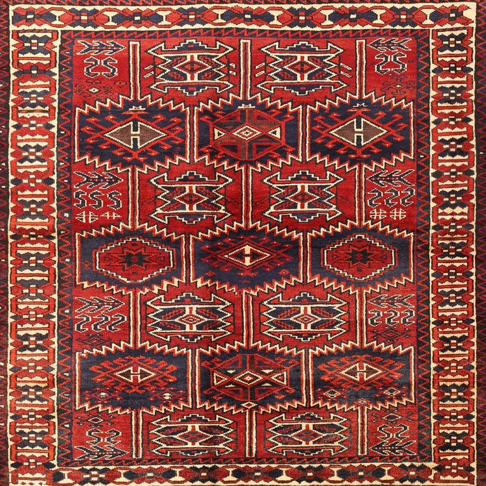 Square Traditional Dark Gold Brown Persian Rug, tr2831