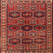 Square Traditional Dark Gold Brown Persian Rug, tr2831