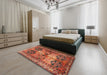 Traditional Orange Persian Rug in a Bedroom, tr2836