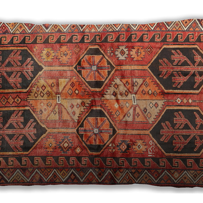 Traditional Classic Rectangular Orange Lumbar Throw Pillow, 13 inch by 19 inch, lbtr2836