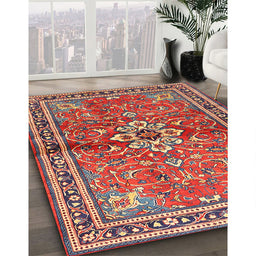 Traditional Camel Brown Persian Rug in Family Room, tr2838