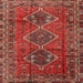 Round Machine Washable Traditional Red Rug, wshtr2839