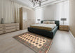 Machine Washable Traditional Sepia Brown Rug in a Bedroom, wshtr283