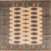 Square Traditional Reddish Brown Southwestern Rug, tr283