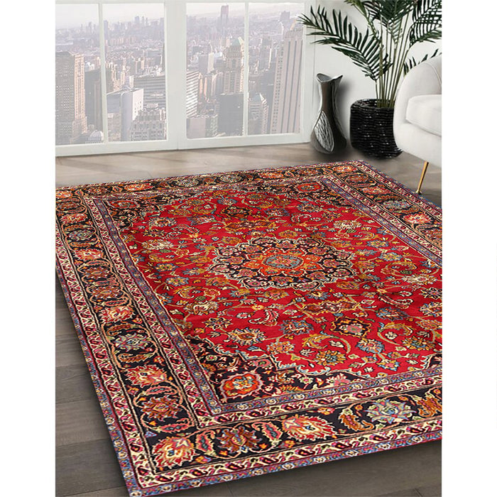Traditional Red Persian Rug in Family Room, tr2840