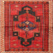 Round Machine Washable Traditional Red Rug, wshtr2842