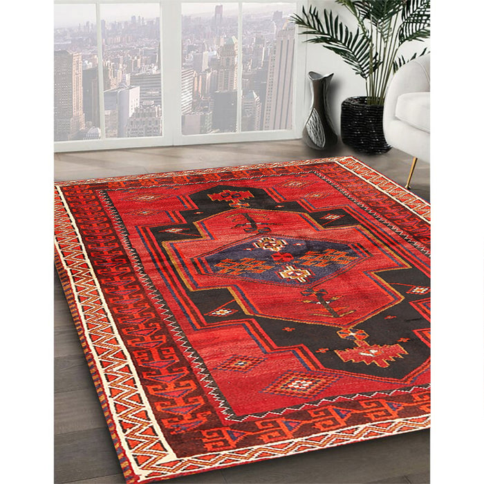 Traditional Red Persian Rug in Family Room, tr2842
