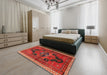 Machine Washable Traditional Red Rug in a Bedroom, wshtr2842