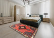 Traditional Rust Pink Persian Rug in a Bedroom, tr2843