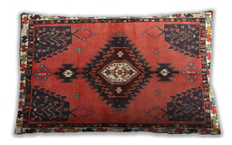 Traditional Classic Rectangular Rust Pink Lumbar Throw Pillow, 13 inch by 19 inch, lbtr2843