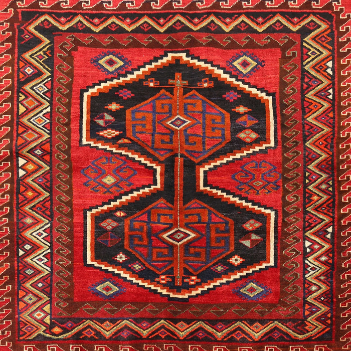 Square Traditional Chestnut Brown Persian Rug, tr2844