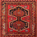 Square Traditional Chestnut Brown Persian Rug, tr2844