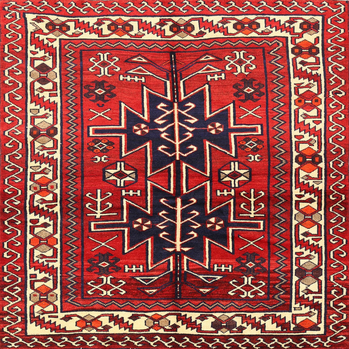 Square Traditional Dark Almond Brown Persian Rug, tr2845