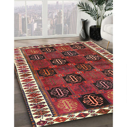 Machine Washable Traditional Orange Salmon Pink Rug in a Family Room, wshtr2846