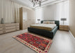 Machine Washable Traditional Orange Salmon Pink Rug in a Bedroom, wshtr2846