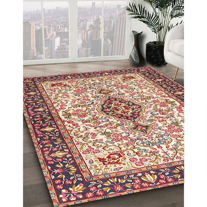 Machine Washable Traditional Brown Rug in a Family Room, wshtr2848