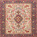 Round Machine Washable Traditional Brown Rug, wshtr2848