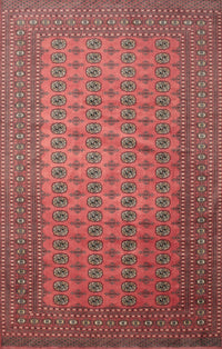 Machine Washable Traditional Copper Red Pink Rug, wshtr284