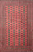 Machine Washable Traditional Copper Red Pink Rug, wshtr284