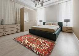 Traditional Red Persian Rug in a Bedroom, tr2851