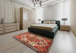 Machine Washable Traditional Tomato Red Rug in a Bedroom, wshtr2851